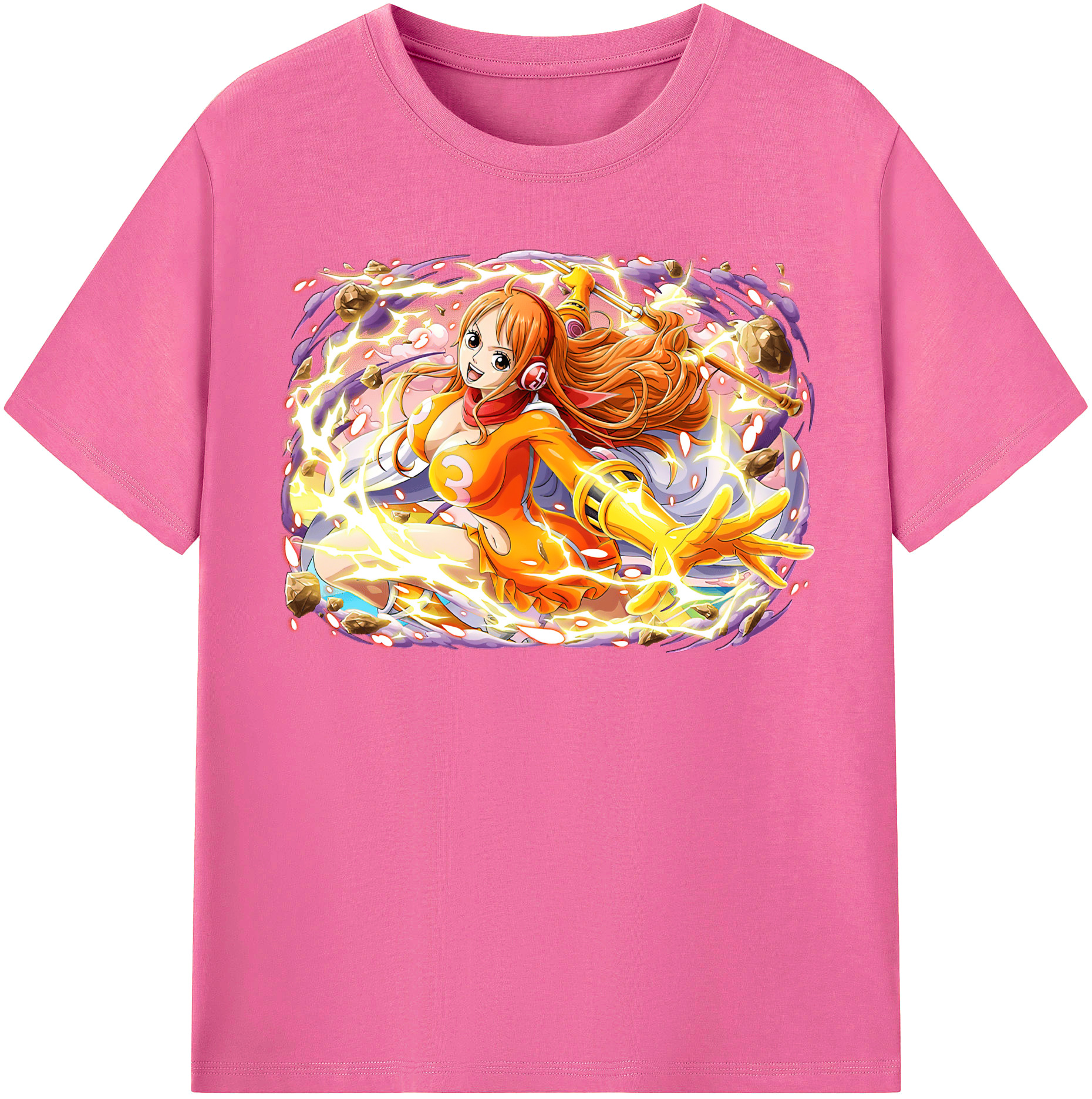 （画像用） ワンピース ナミ ONE PIECE Nami レディースカジュアルプリントTシャツ（綿100％）